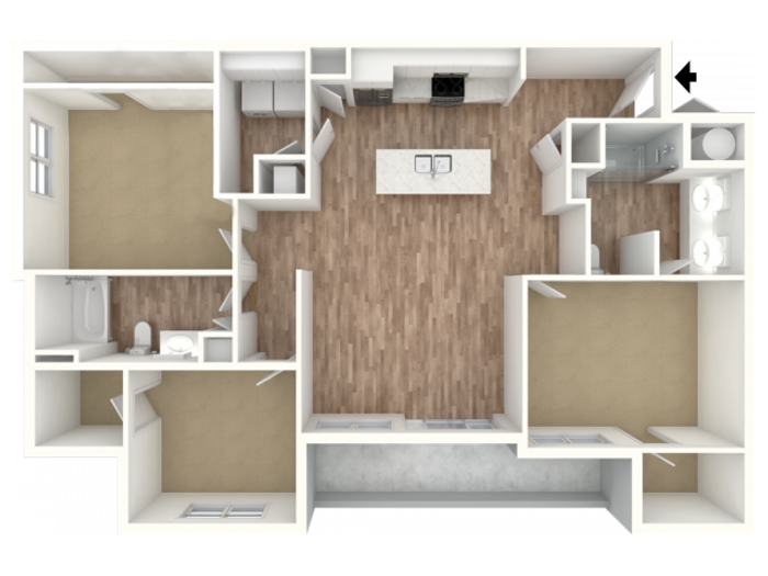 Steel furnished floor plan
