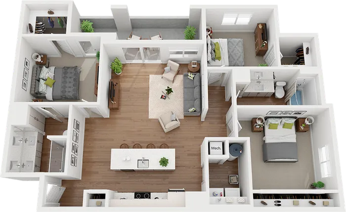 steel floor plan 3d