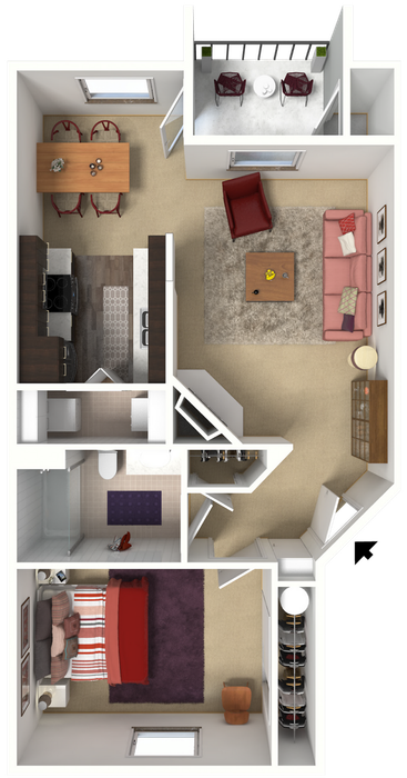721sq feet floor plan