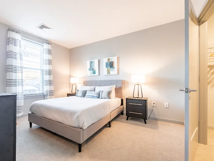 Your roomy bedroom provides ample square footage with comfortable proportions for sleeping and storage. | The Chandler | Apartment in,Bedford NH