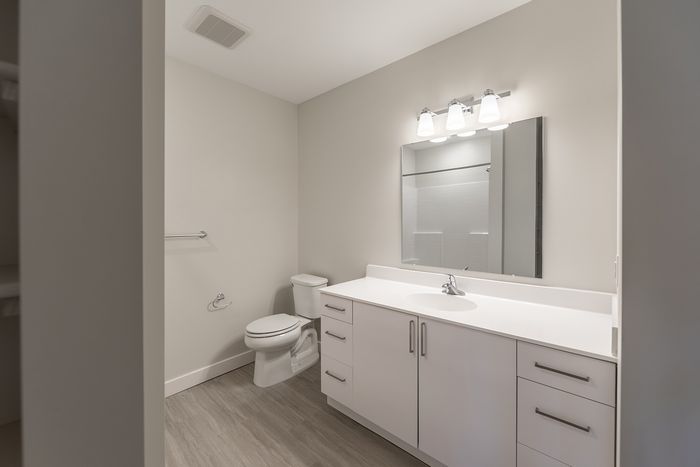 Your light-filled principal bathroom offers refreshing space with natural light and comfortable proportions. | Princeton Dover Apartments | Apartment in Dover, NH