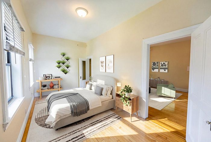 Your spacious primary bedroom offers comfortable proportions with space for all your furniture and personal items. | Princeton on Beacon Street |