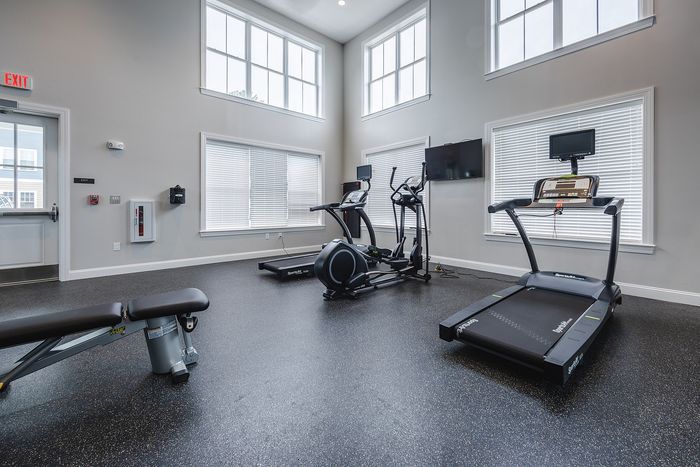 Save time and money with our convenient on-site fitness center eliminating the need for external gym memberships and commutes. | Mill & 3 Apartments | Mill & 3 Apartments Apartments