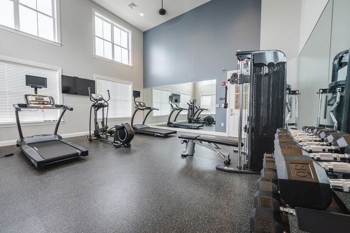 Save time and money with our convenient on-site fitness center eliminating the need for external gym memberships and commutes. | Mill & 3 Apartments | Mill & 3 Apartments Apartments