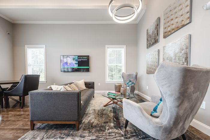 This open-concept living area creates spacious flow between rooms, perfect for entertaining and family time. | Mill & 3 Apartments | Mill & 3 Apartments Apartments