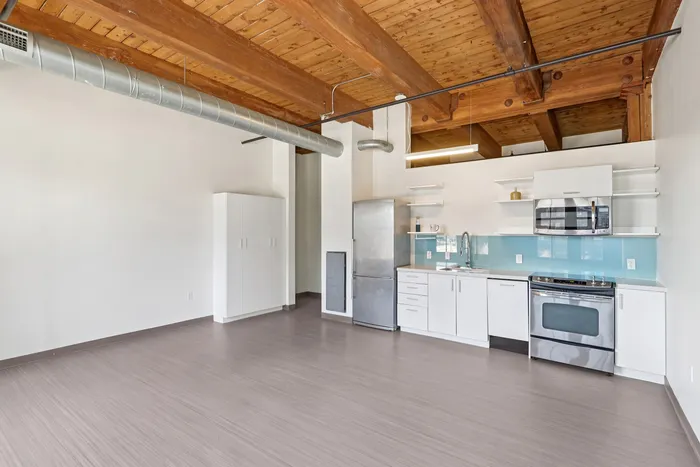 Your kitchen with stainless appliances offers durability and style with coordinated finishes throughout. | 381 Congress Lofts | 381 Congress Lofts Apartments