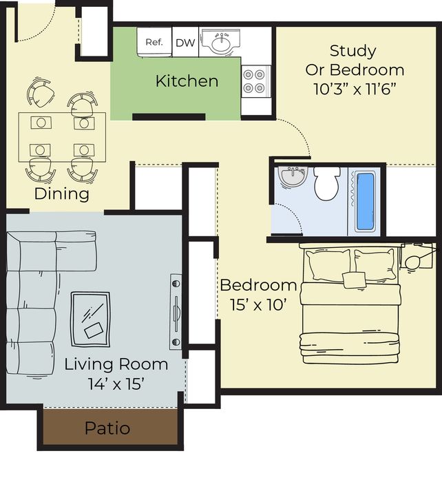 Two Bedroom Belmont apartment