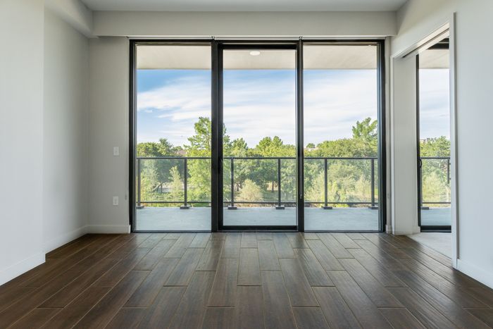 Living Room With A Large Patio