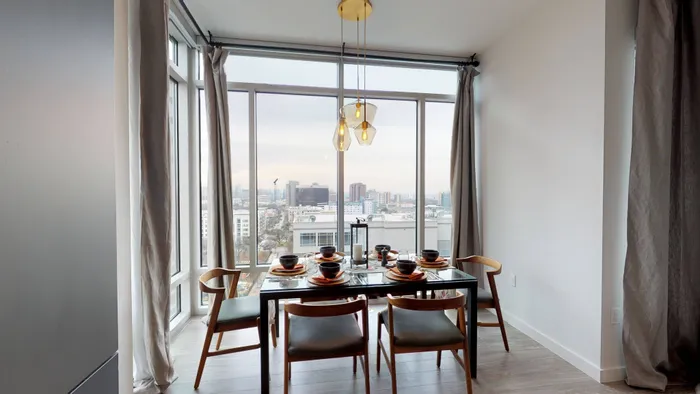Breathtaking views of the Dallas skyline with floor to ceiling windows