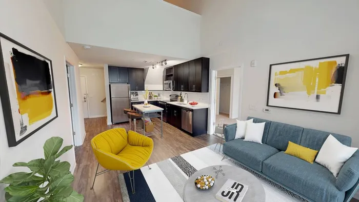 Image of living room and kitchen