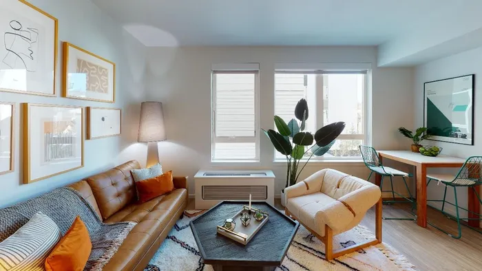Spacious living room in an apartment at Modera River Trail.
