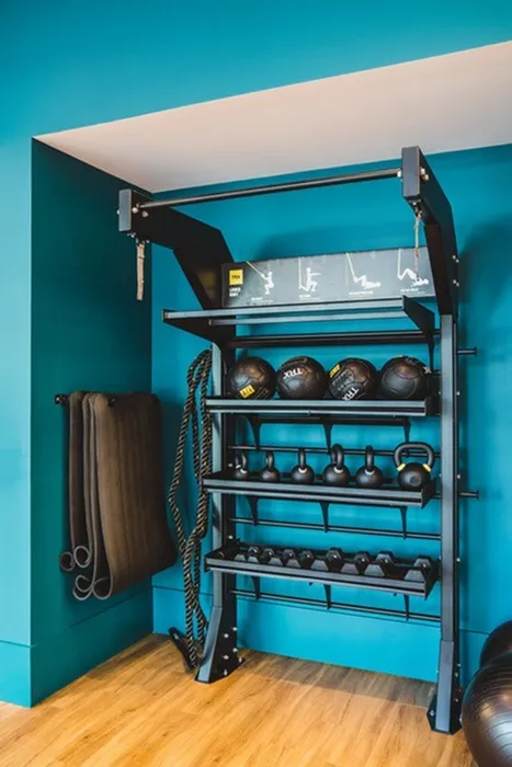 Weight Rack in Community Fitness Center | Modera Creative Village | Orlando Apartments