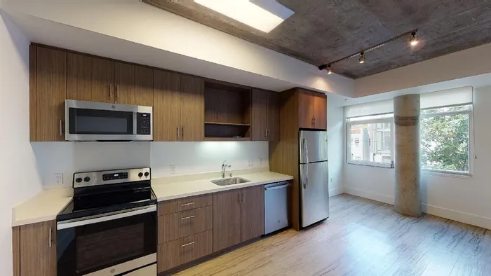 Image of kitchen and large windows