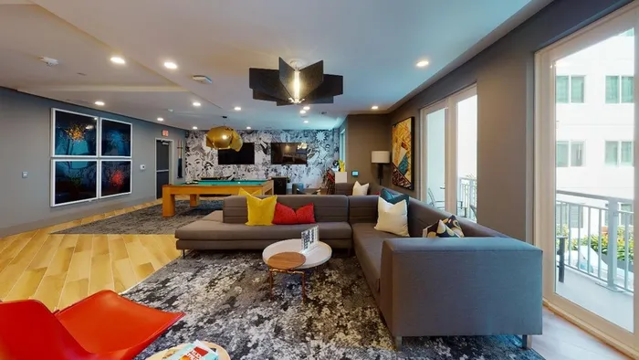 Expansive Clubroom with Wi-Fi Lounge, Games & HDTV at Modera Creative Village apartments