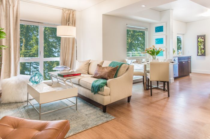 open floor plan layout with large windows and natural light at the arroyo residences in walnut creek