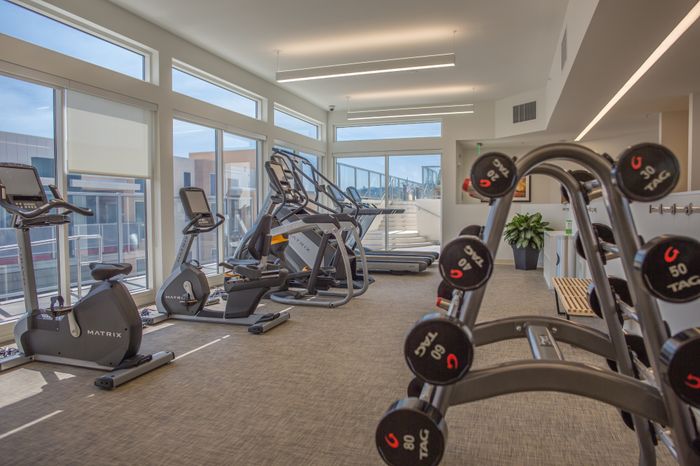 Club-Quality Fitness Center with State-of-the-Art Matrix Equipment with Cardio & Weight Stations at the arroyo residences in walnut creek