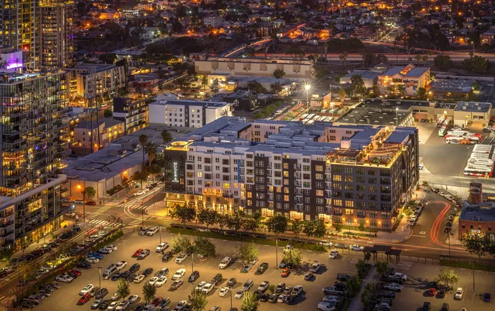 Modera San Diego in the evening