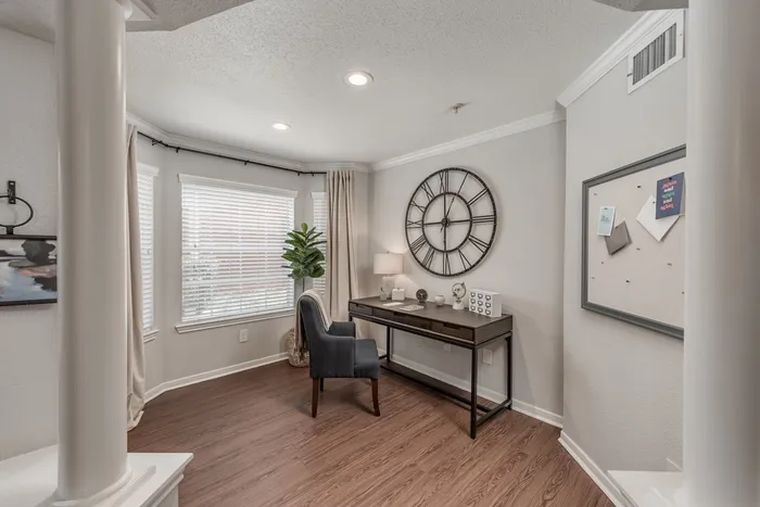 Office area with large windows at Alister Galleria apartments houston texas