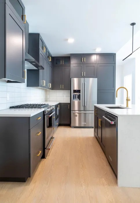 modern kitchen with high-end appliances modera cherry creek apartments denver