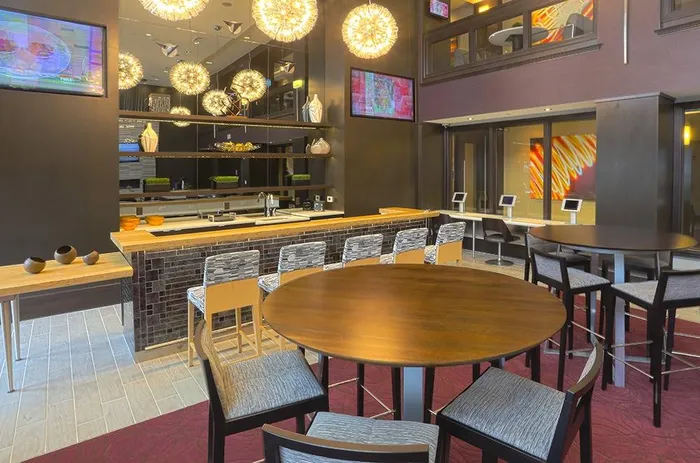 Resident lounge with demonstration kitchen