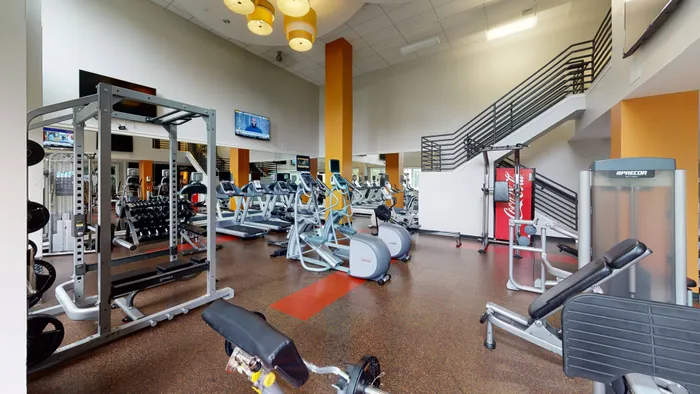 Expansive 24-Hour Fitness Center with Cardio Machines
