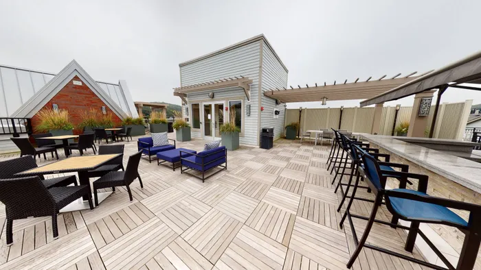 Rooftop Deck with Lounge Seating and Television