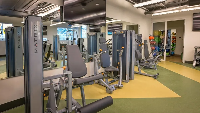 Fitness center with machines