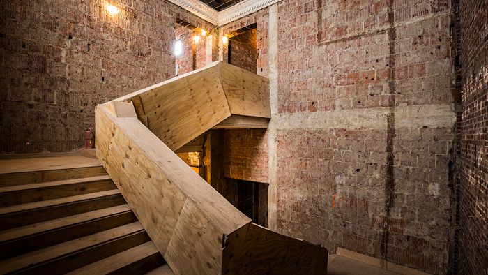 Interior staircase rebuild during renovation