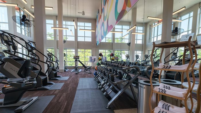Club-Quality Fitness Center with Towel Bar