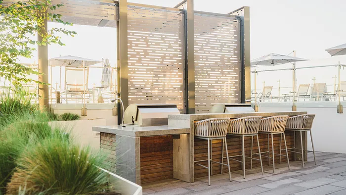 Roof Top Grilling Area with Bar Seating