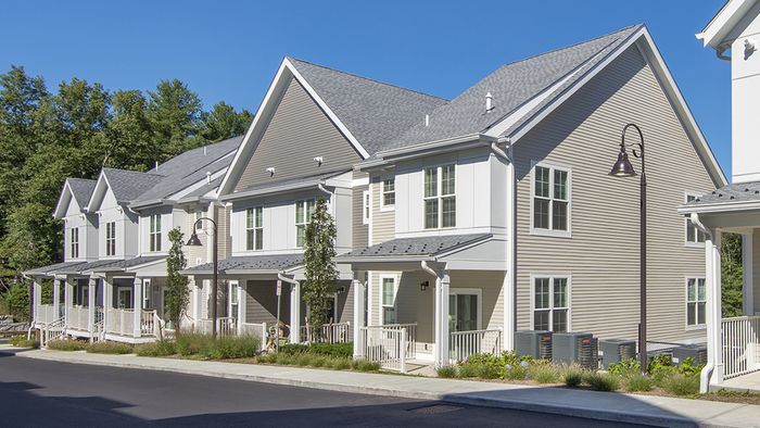 Private Entrances to Homes at Modera Needham