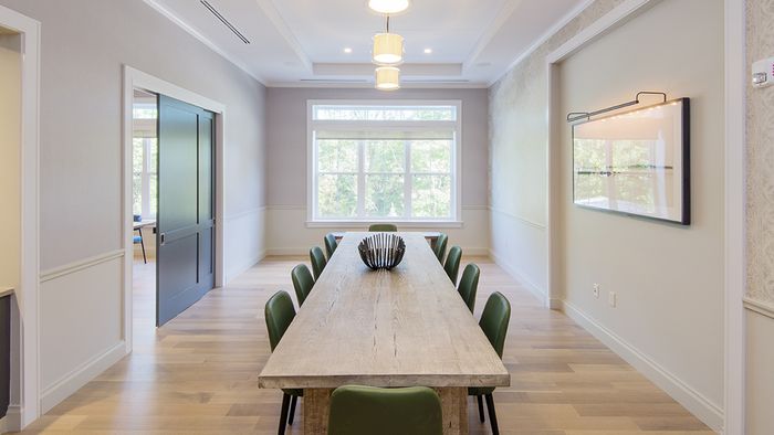 Private Dinning Space with Extended Table Seating 10 at Modera Needham Apartments