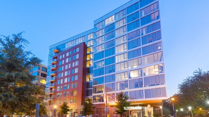 Unique exterior architecture with ample windows