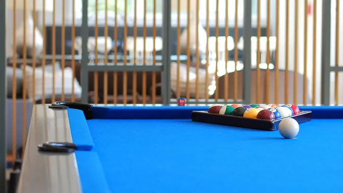 Pool Table in Game Room at Modera Needham Apartments