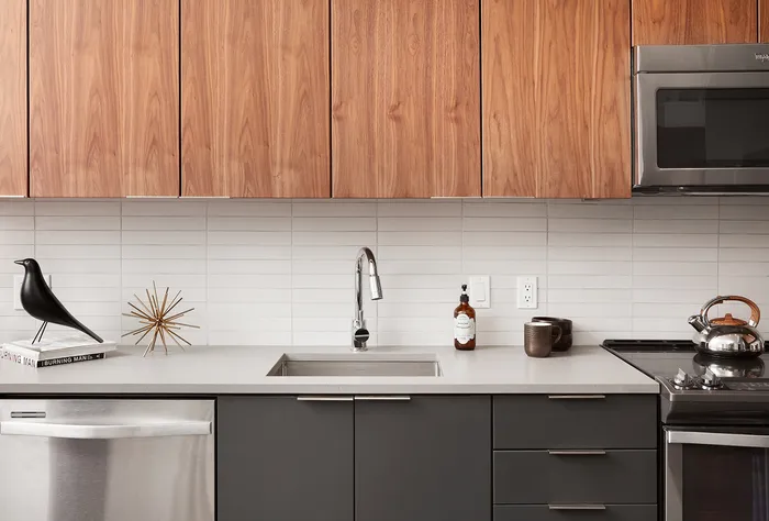 Modern kitchen with large sink