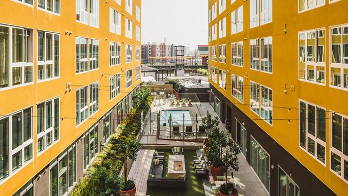 Exterior courtyard with pool