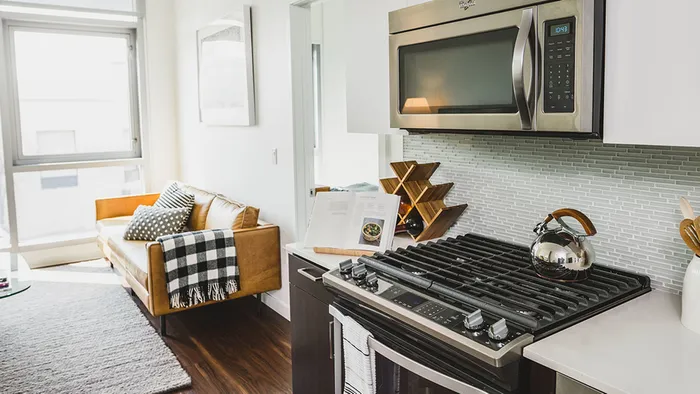 Gas cook top stove and stainless steel appliances