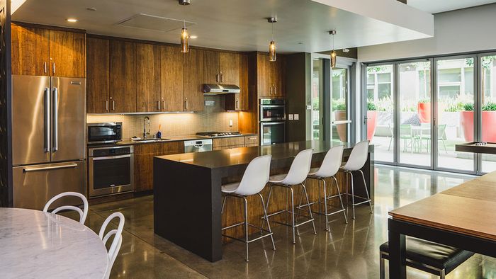 Resident lounge with fully appointed kitchen for entertaining