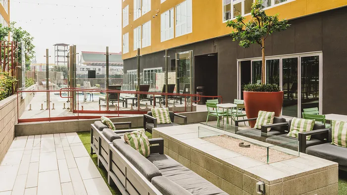 Outdoor seating around fire pit