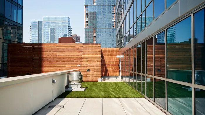 Pet relief area  at Modera Rincon Hill apartments.
