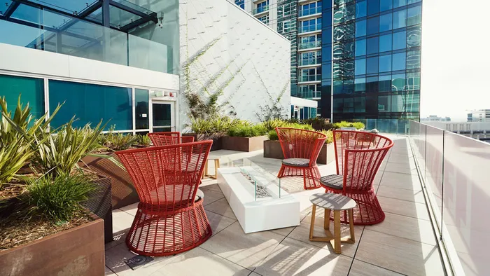 Firepit on our rooftop terrace at Modera Rincon Hill