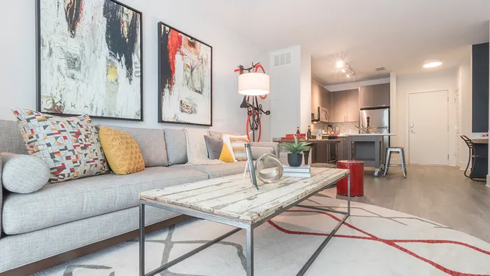 Open Living Area in One-Bedroom Apartment
