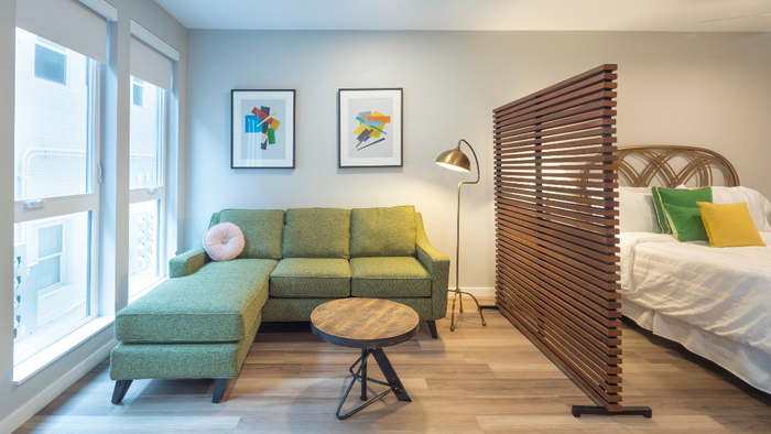 Modera LoHi Studio Apartment Home Living Area