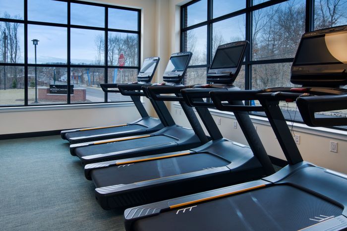 treadmill equipment at modera berkeley heights apartments in new jersey
