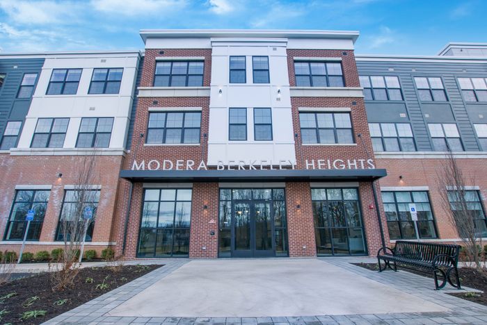 exterior building shot at modera berkeley heights apartments in new jersey