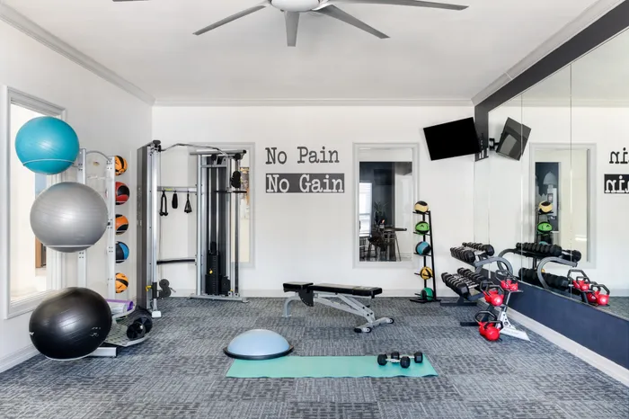 gym with high-end, club-quality equipment at alister oak hill apartments austin texas