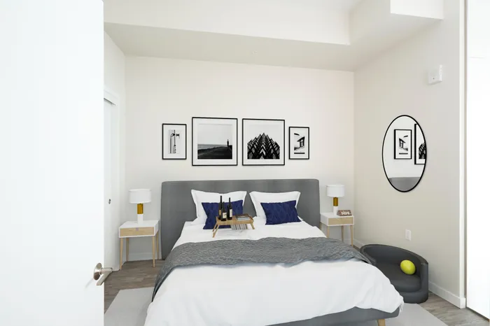 spacious bedroom at modera jack london square apartment homes for rent in oakland california