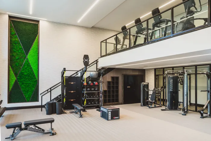 spacious fitness center with high-end equipment at modera decatur apartment homes for rent in georgia