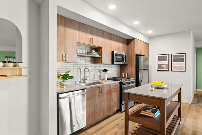 Eat-In Kitchen with stainless steel appliances at Modera Overlake