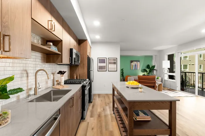Spacious kitchen with island
